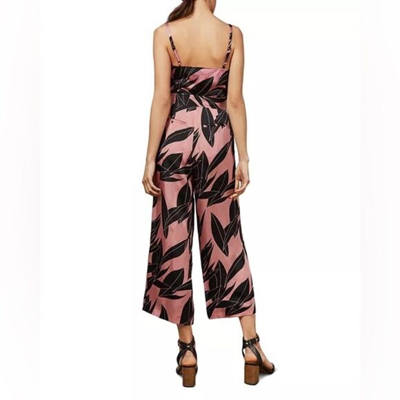 Ted Baker Diantha pink Black Sour Cherry Palm-Printed Jumpsuit NWT 4 US 10 - Picture 3 of 8